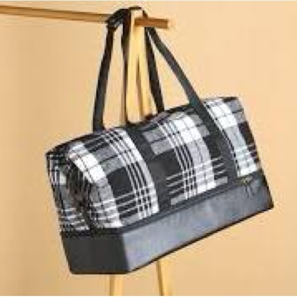 DSW black/white Plaid Weekender Bag - Picture 10 of 10